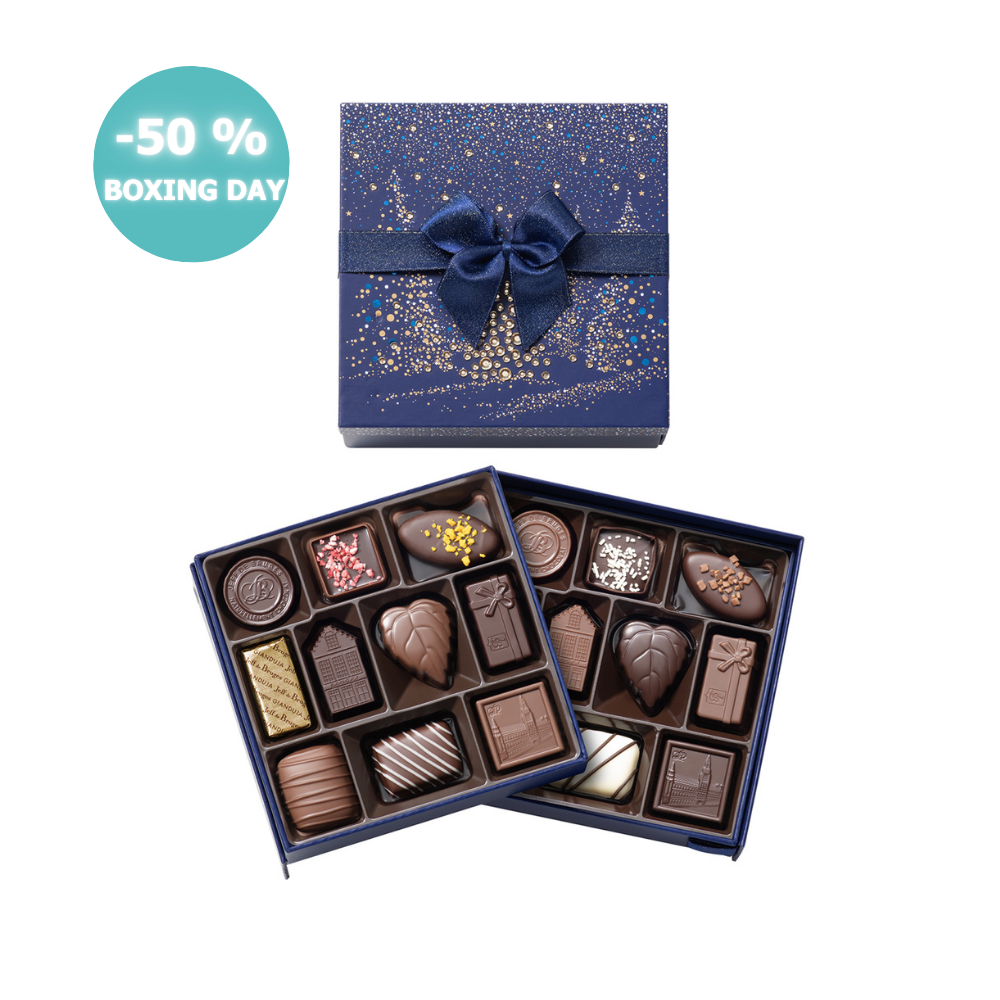 BOITE NOËL CUBE SAPINS 20 CHOCOLATS