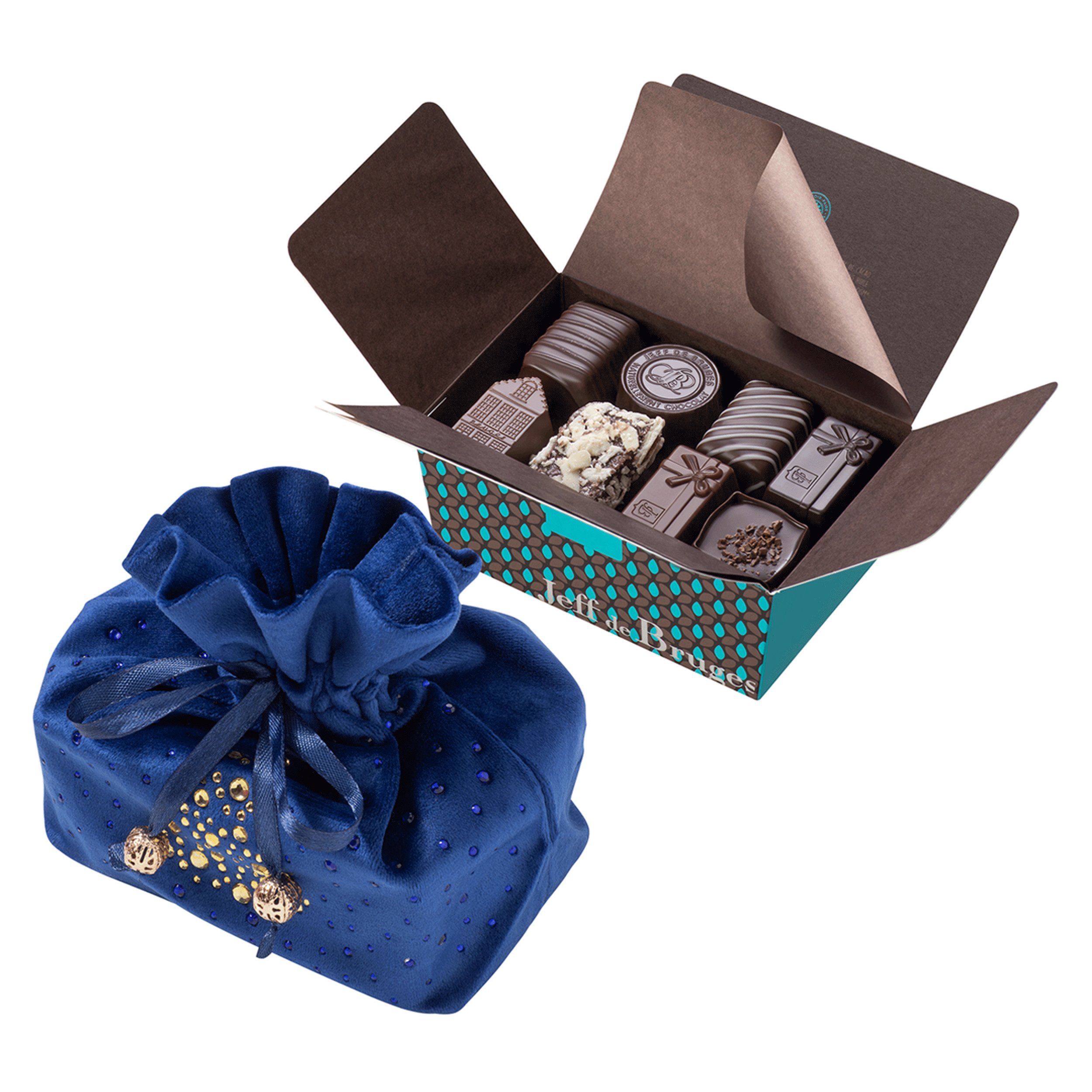 CHRISTMAS GIFT BOX WITH VELVET POUCH - 375 g