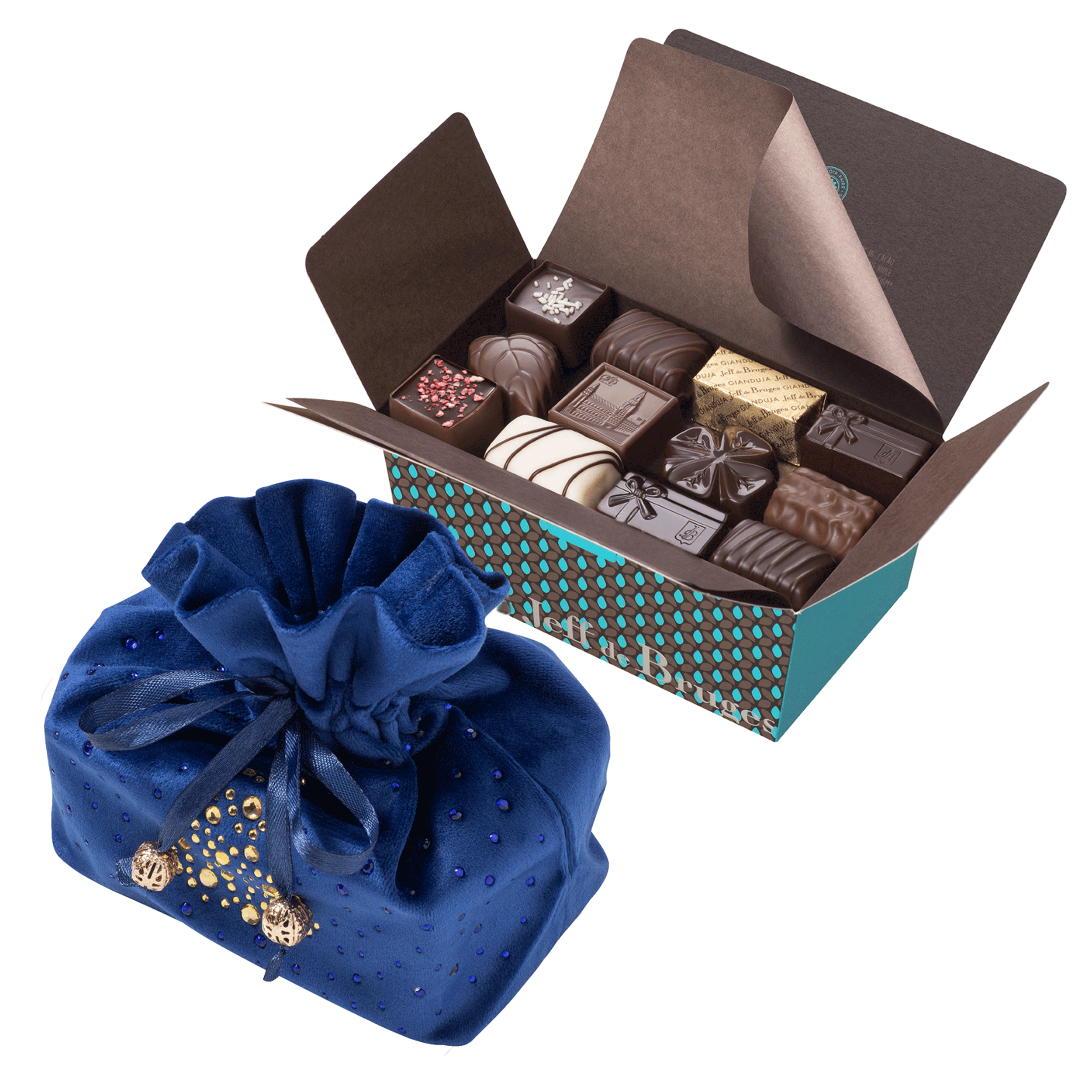 CHRISTMAS GIFT BOX AND VELVET POUCH 500g