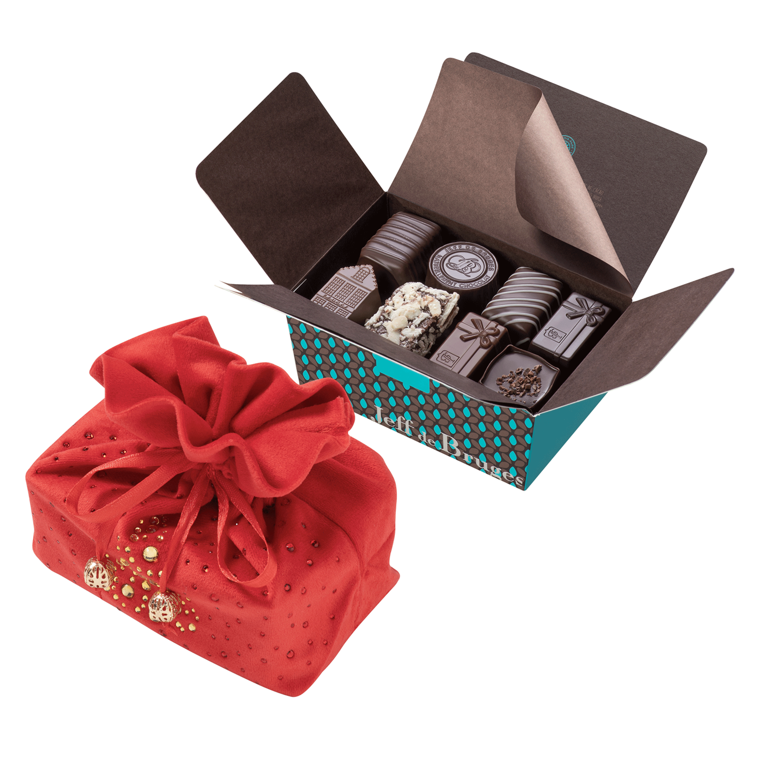 CHRISTMAS GIFT BOX WITH VELVET POUCH - 375 g