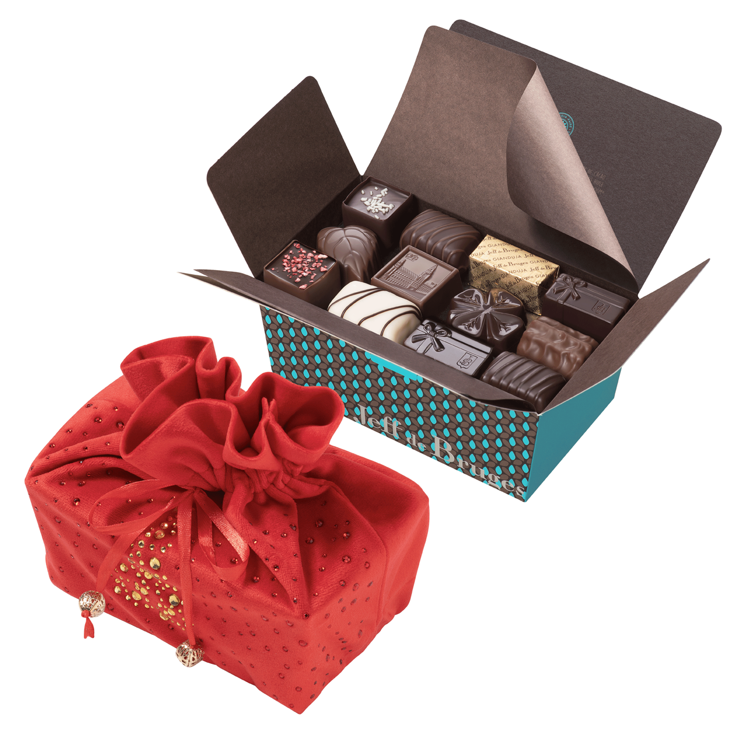CHRISTMAS GIFT BOX AND VELVET POUCH 500g