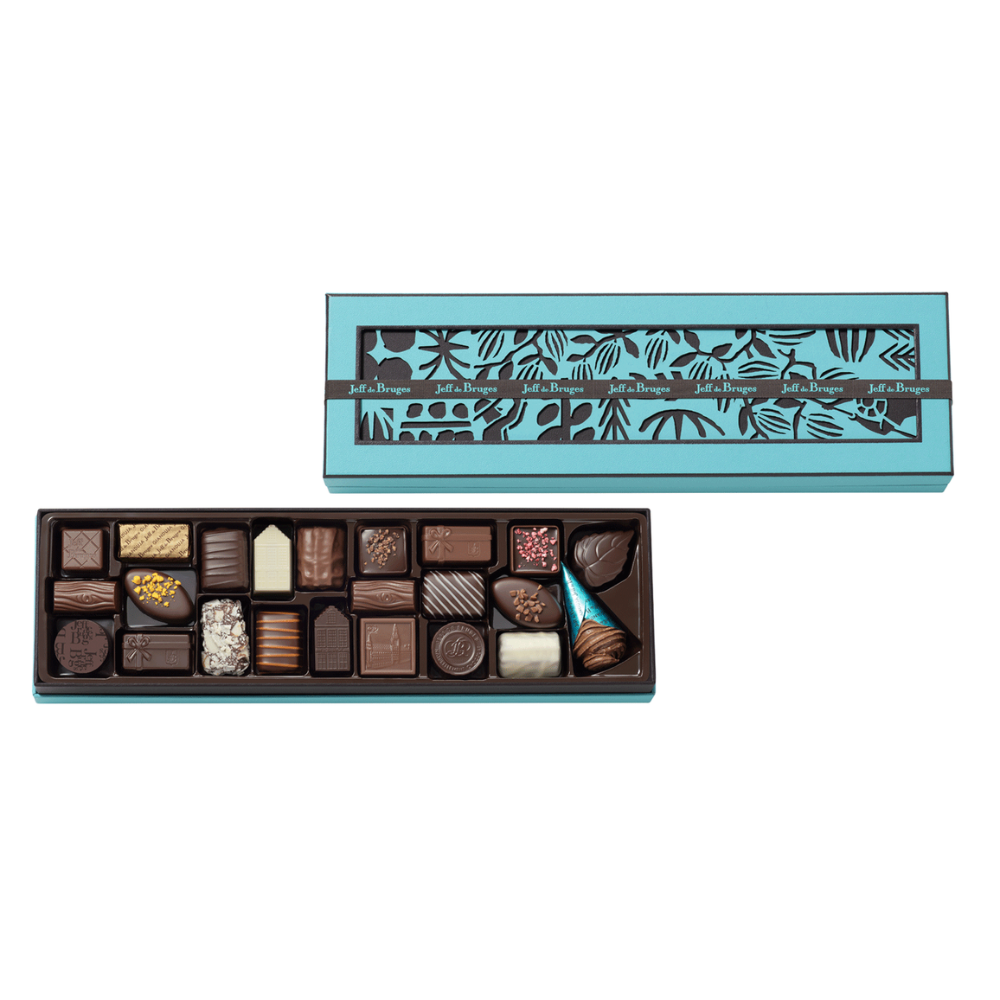 BOITE RECTANGULAIRE 23 CHOCOLATS ASSORTIS