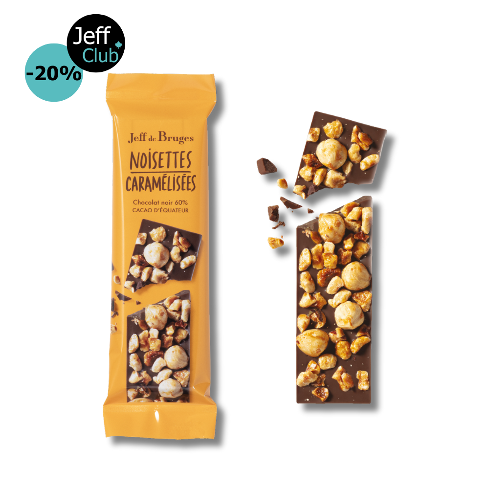 BARRE ÉCORCE CHOCOLAT NOIR 60% ET NOISETTES