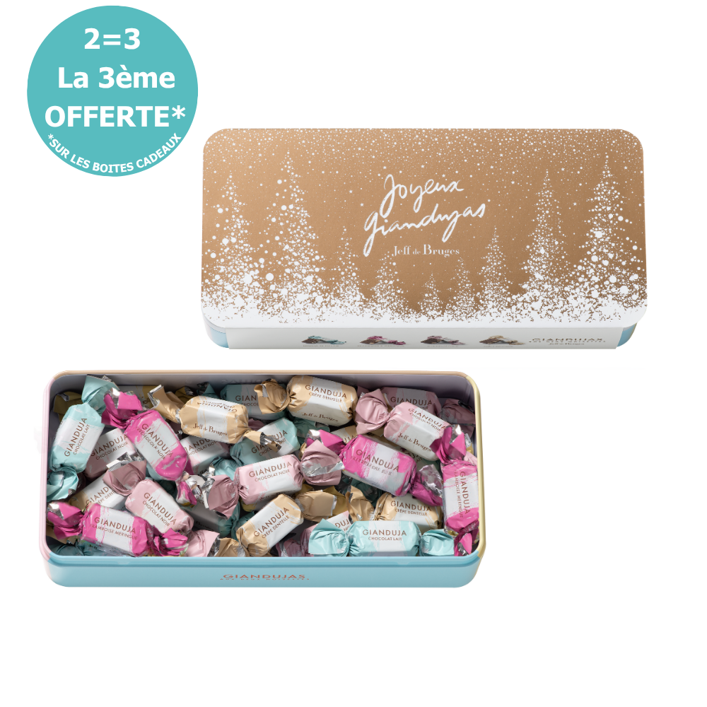 BOITE MÉTAL GIANDUJAS AUX DEUX NOISETTES ASSORTIS