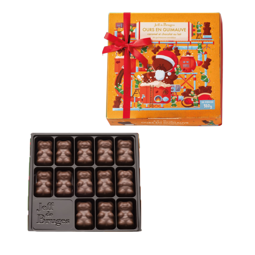 CHRISTMAS BOX MARSHMALLOW BEAR WITH CARAMEL