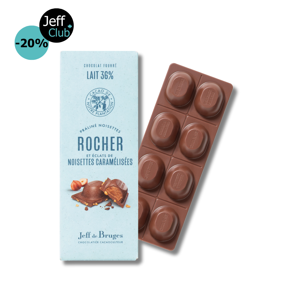 ROCHER & HAZELNUTS 36% MILK CHOCOLATE FILLED BAR