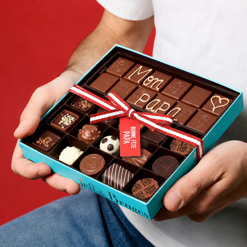 BOÎTE SPÉCIALITÉ FÊTE DES PÈRES 15 CHOCOLATS + TABLETTE