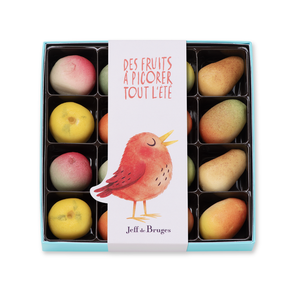 BOITE SPÉCIALITÉ 16 FRUITS EN PÂTES D'AMANDES