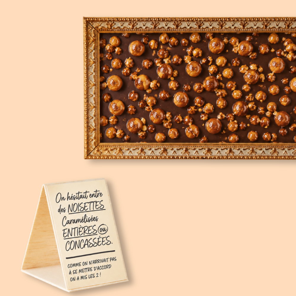 ÉCORCES CHOCOLAT NOIR ET NOISETTES CARAMÉLISÉES