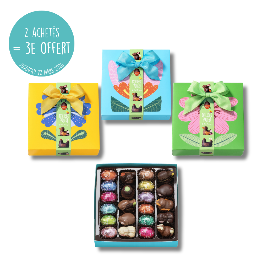 SQUARE BOX OF 23 EASTER FLOWER CHOCOLATES