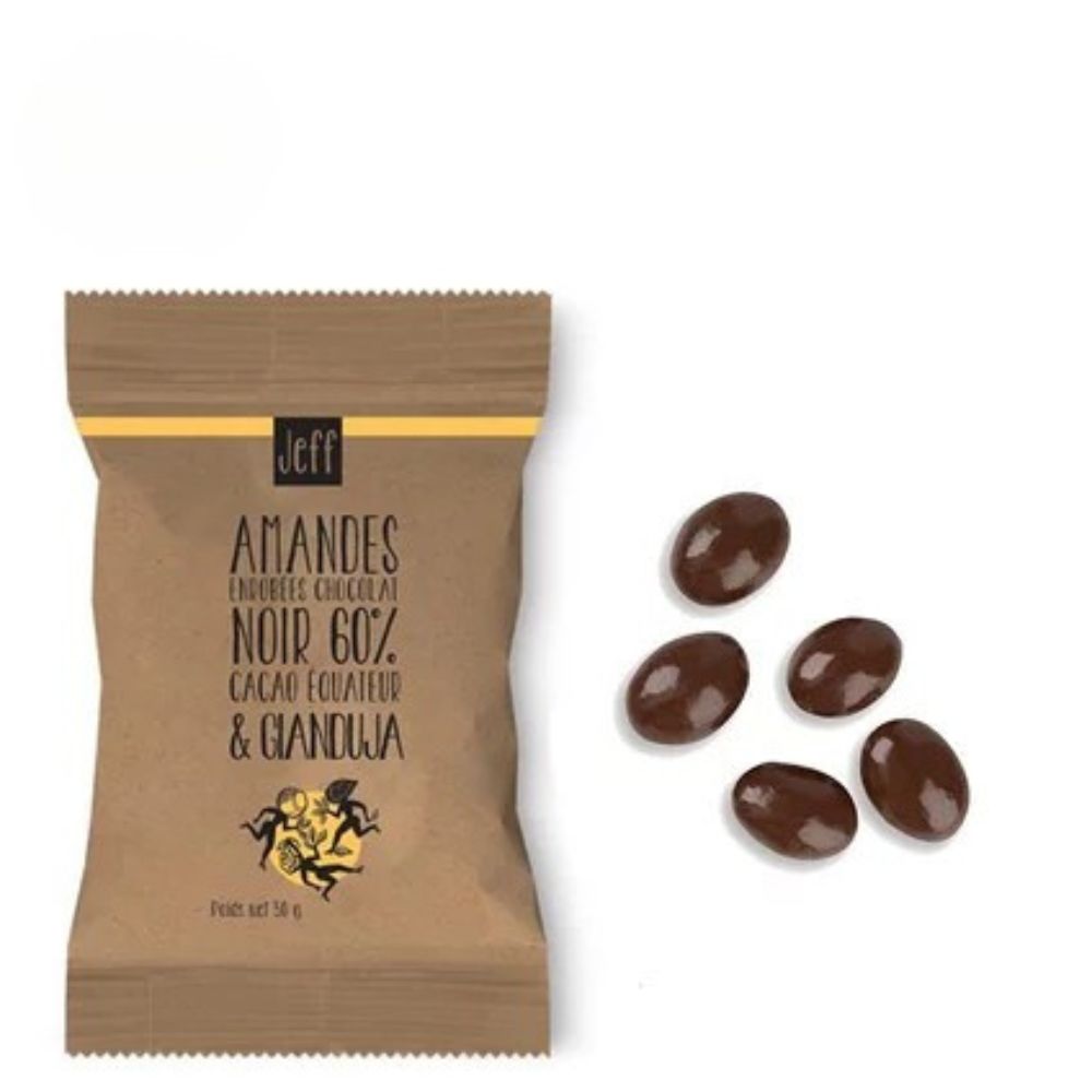 SACHET AMANDES NOIR 60% GIANDUJA 50G