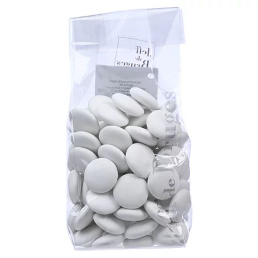 SACHET DRAGÉES PALETS CHOCOLAT NOIR 70% BLANC