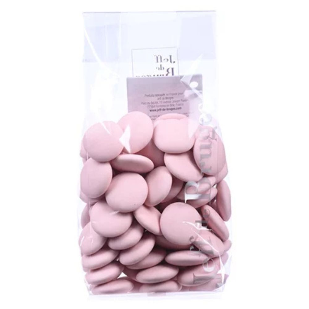SACHET DRAGÉES PALETS CHOCOLAT NOIR 70% ROSE