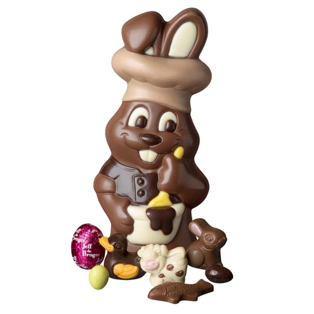 CHOCOLATE MAKER RABBIT JEFF MILK OR DARK CHOCOLATE