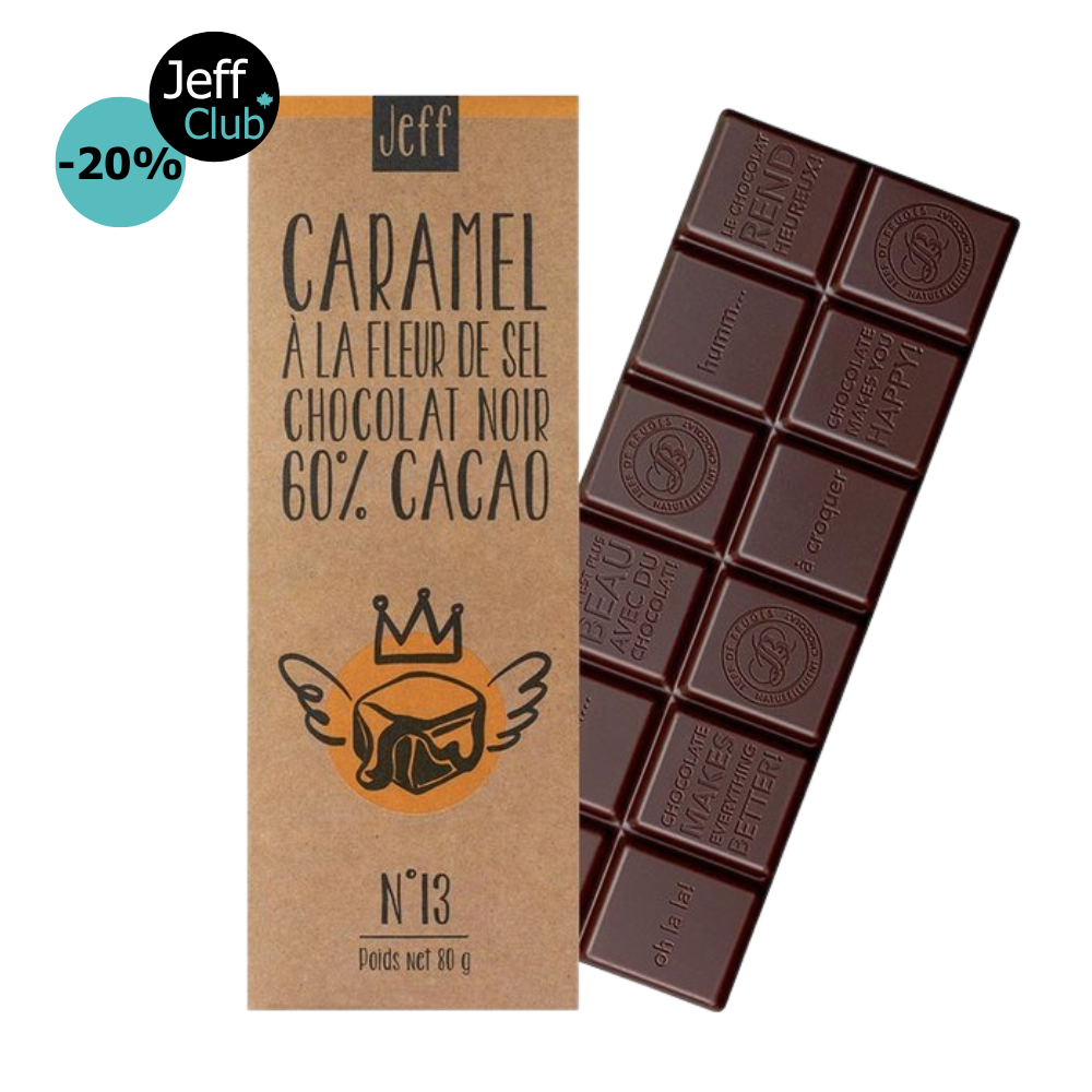 TABLET N°13 DARK CHOCOLATE 60% AND FLEUR DE SEL CARAMEL