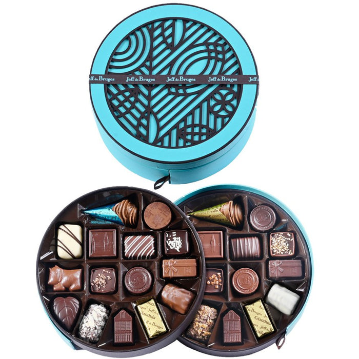 BOITE RONDE 384 G CHOCOLATS ASSORTIS
