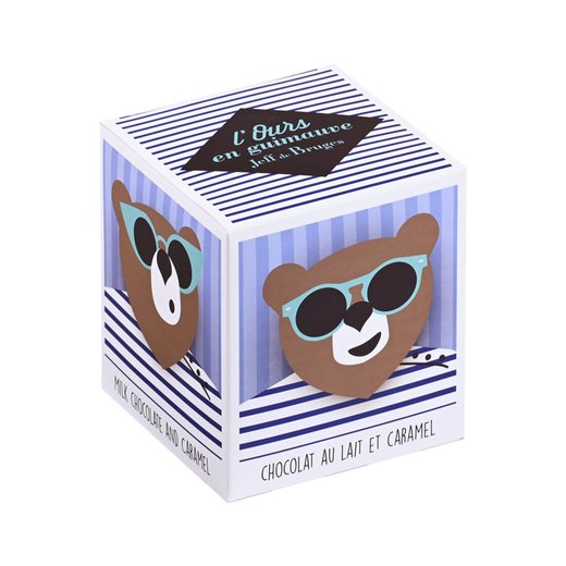 CUBE 16 MILK CHOCOLATE AND CARAMEL MARSHMALLOW TEDDY BEAR