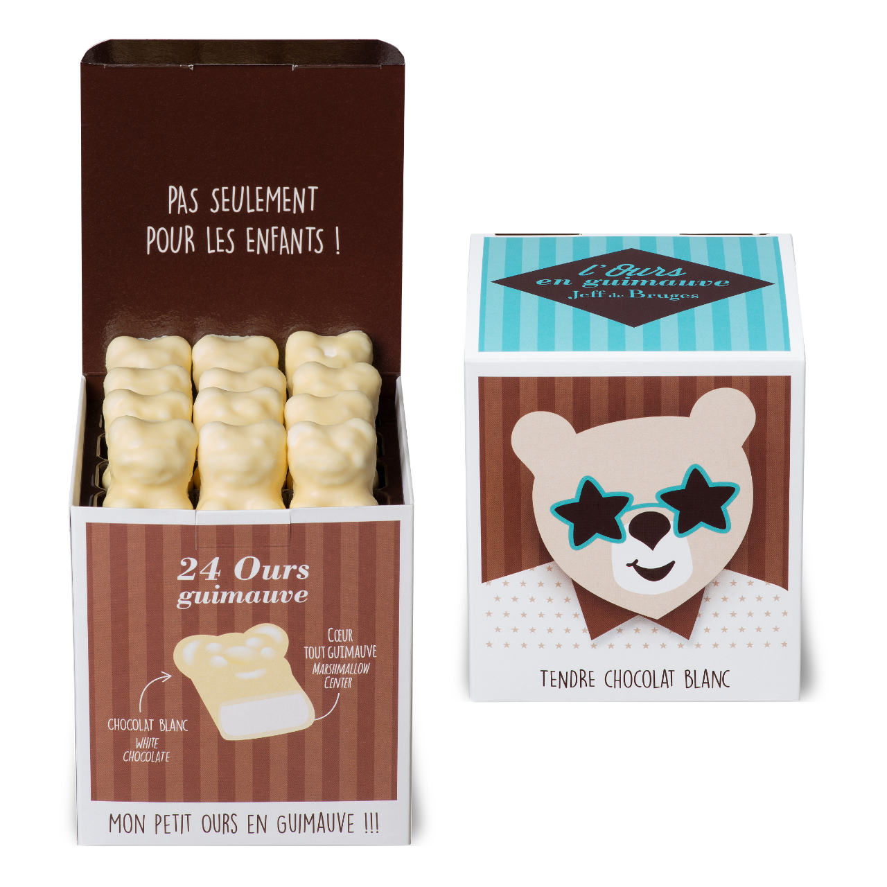 CUBE 24 MILK CHOCOLATE MARSHMALLOW TEDDY BEAR