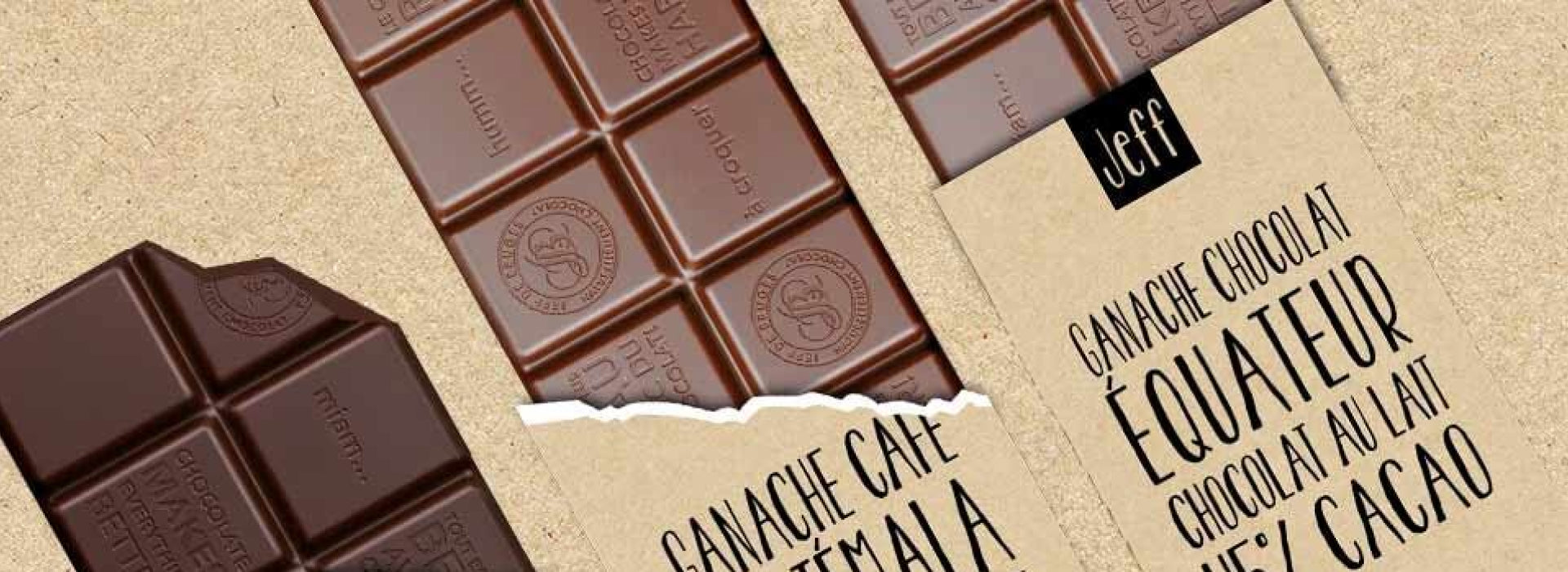 Tablettes et carrés de chocolat