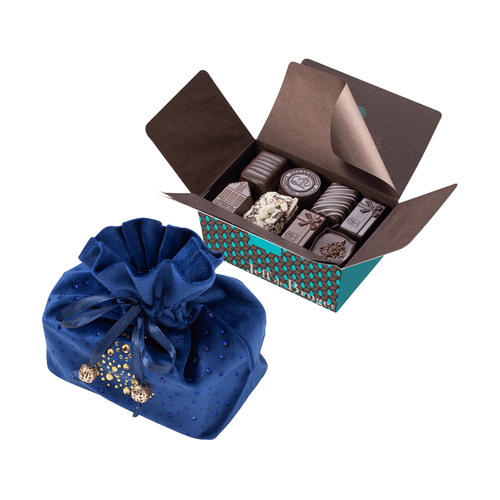 CHRISTMAS GIFT BOX AND VELVET POUCH 250g