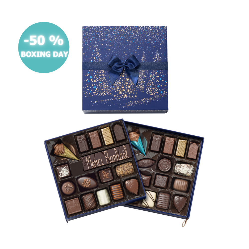 SQUARE CHRISTMAS BOX 36 CHOCOLATES 