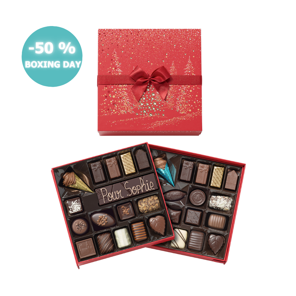 SQUARE CHRISTMAS BOX 36 CHOCOLATES 