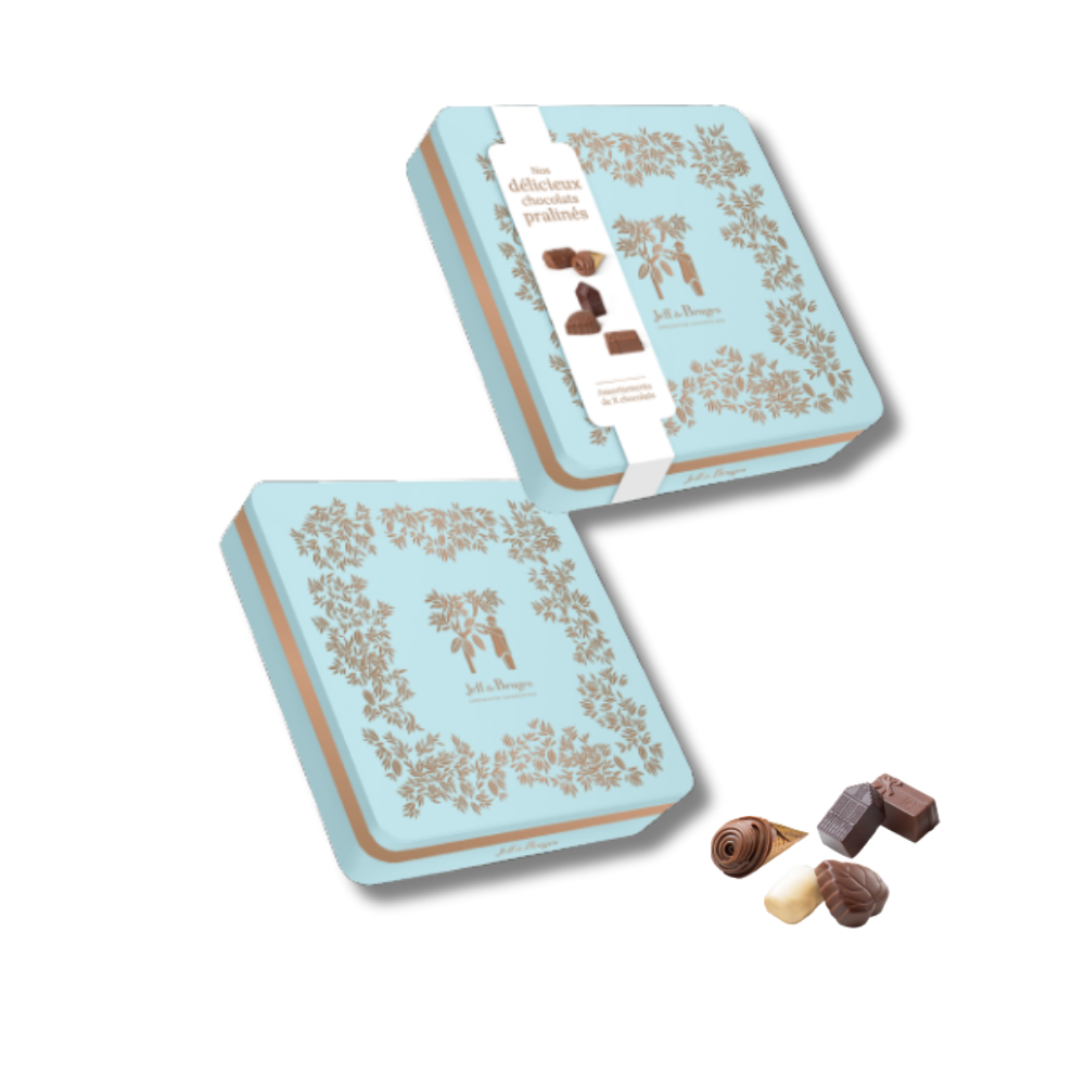 METAL BOX OF ASSORTED PRALINES