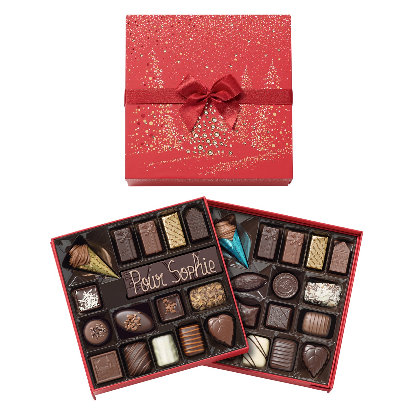 SQUARE CHRISTMAS BOX 36 CHOCOLATES 