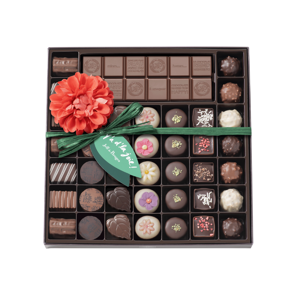 BOITE SPÉCIALITÉ 39 CHOCOLATS DE PRINTEMPS ET SA TABLETTE PERSONNALISABLE