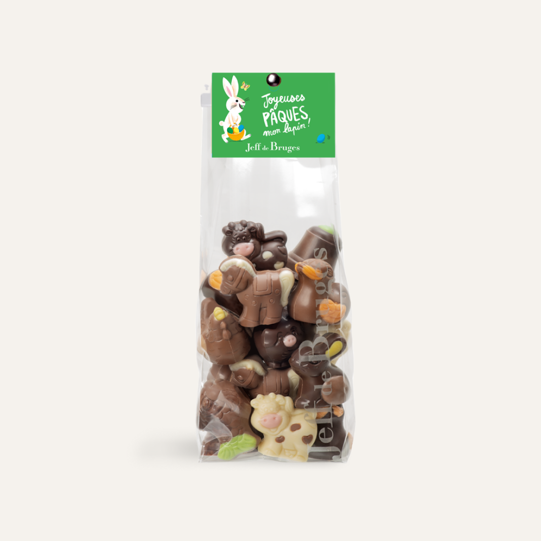 BAG EASTER SUBJECTS BLACK CHOCOLATE 240 G