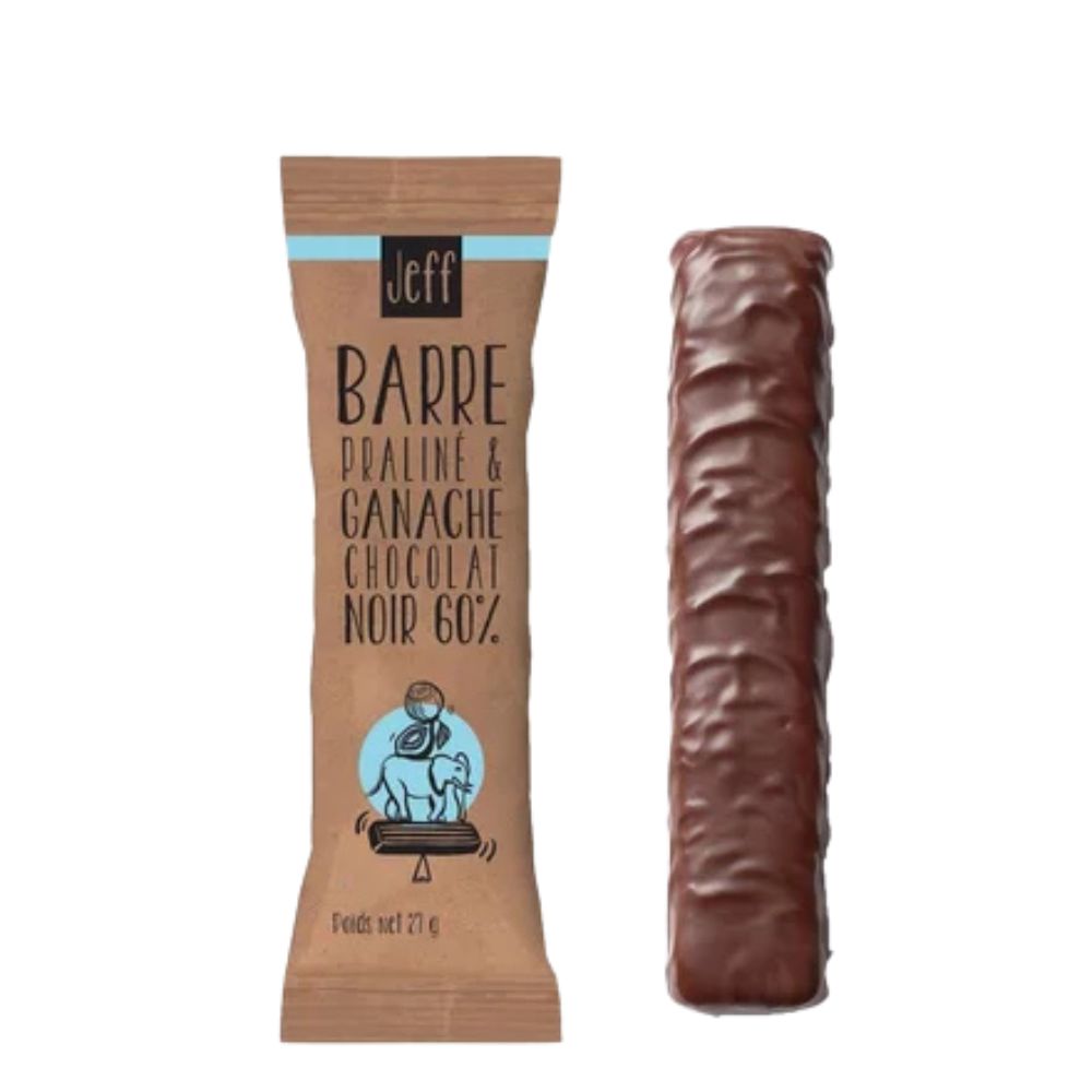BAR  DUO SAO TOME PRALINE AND DARK CHOCOLATE GANACHE