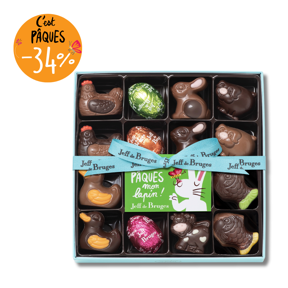 SPECIALTY BOX OF 12 ANIMALS AND 4 EASTER EGGS