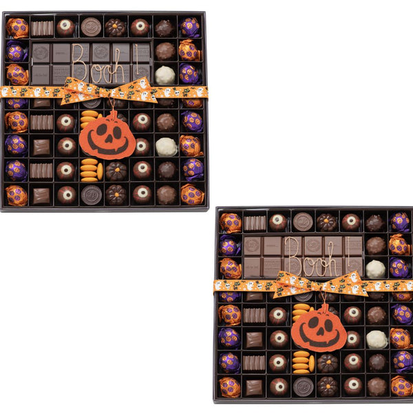 SPECIALTY BOX OF 54 HALLOWEEN CHOCOLATES AND CUSTOMIZABLE BAR