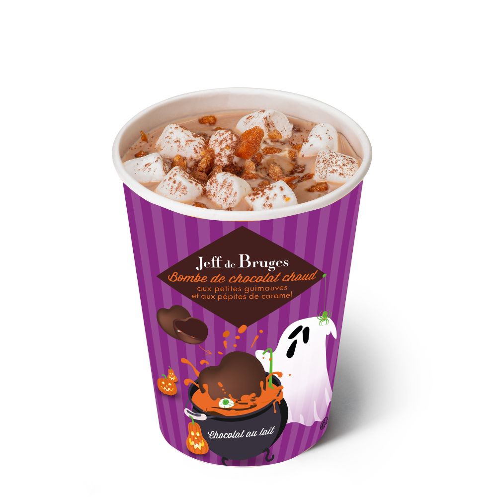 HALLOWEEN MILK CHOCOLATE BOMBS WITH CARAMEL AND MARSHMALLOWS