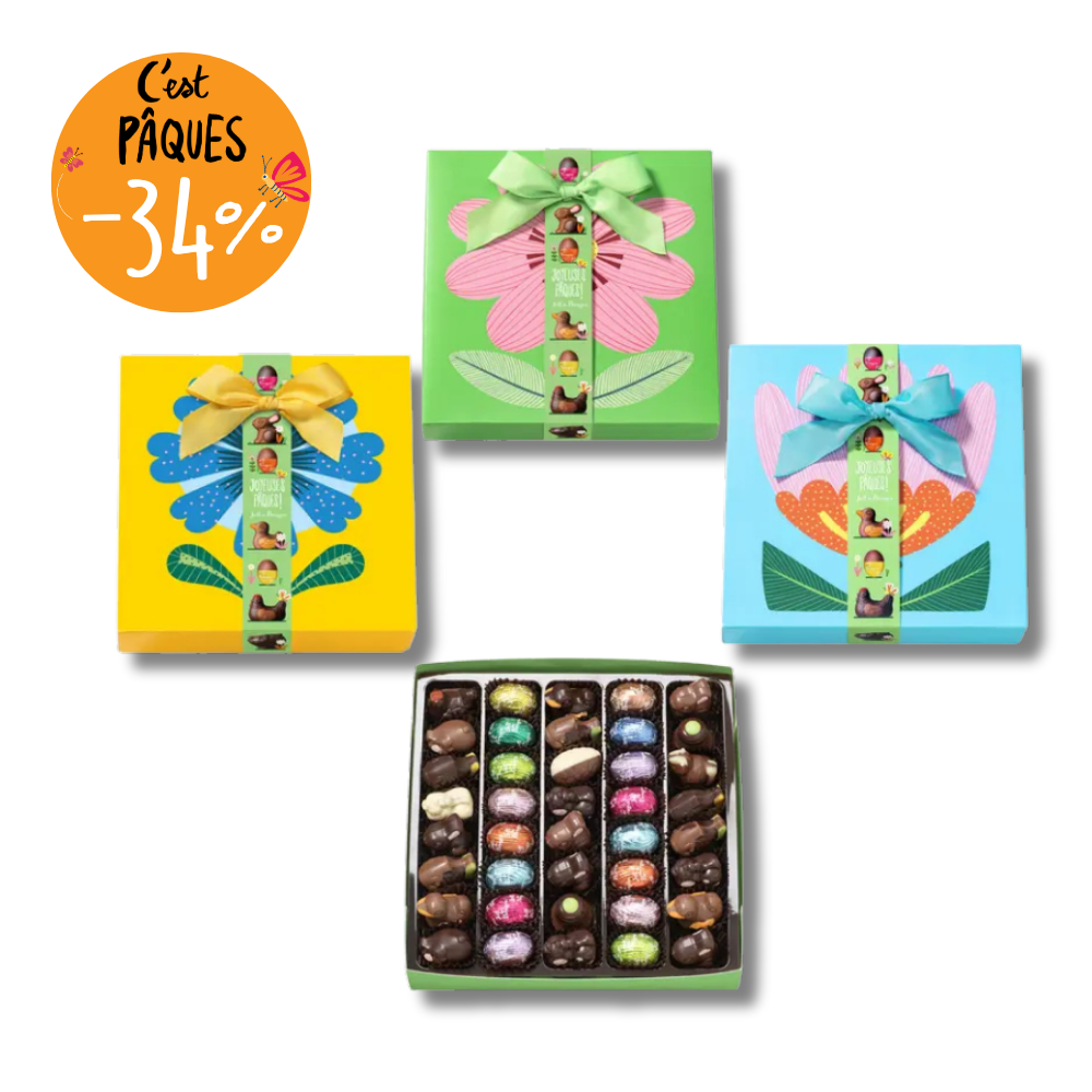 SQUARE BOX 40 EASTER FLOWER CHOCOLATES