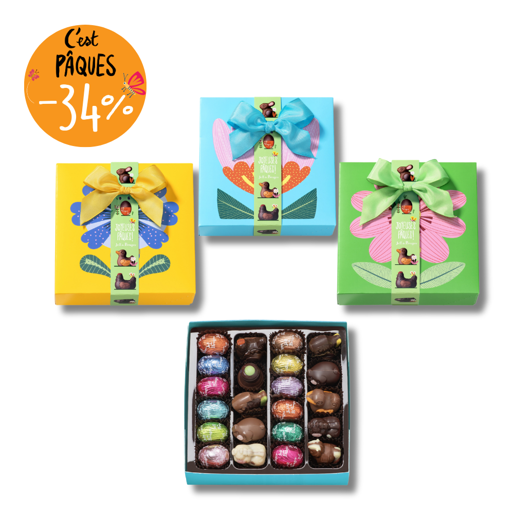 SQUARE BOX OF 23 EASTER FLOWER CHOCOLATES