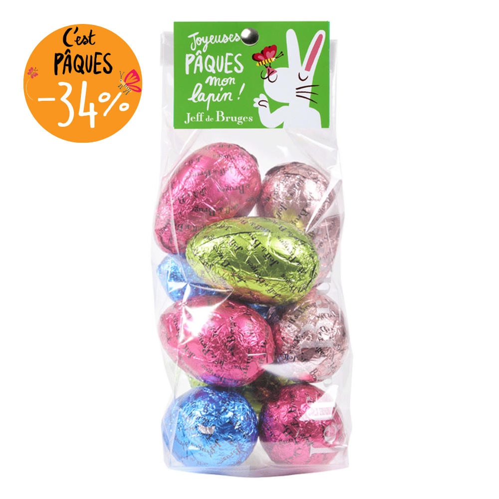 BAG OF 9 HOLLOW MILK CHOCOLATE EGGS