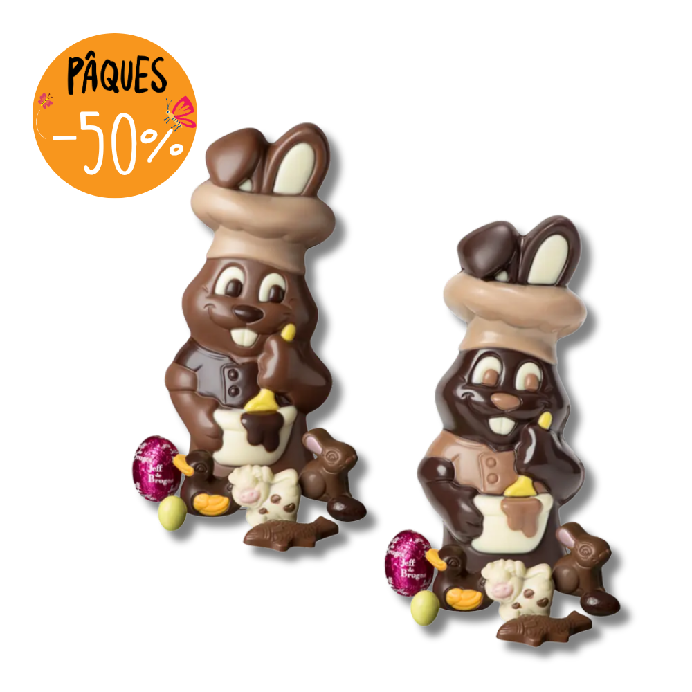 LAPIN CHOCOLATIER JEFF CHOCOLAT AU LAIT OU NOIR