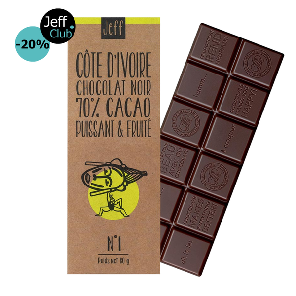 TABLET N°1 DARK CHOCOLATE 70% IVORY COAST TABLET N°1 DARK CHOCOLATE 70% IVORY COAST