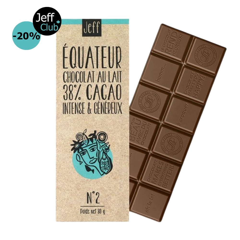 TABLETTE N°2 CHOCOLAT AU LAIT 38% ÉQUATEUR