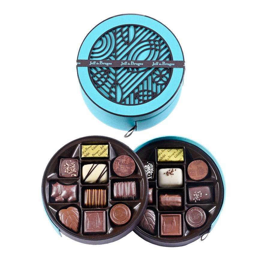 BOITE RONDE 250 G CHOCOLATS ASSORTIS