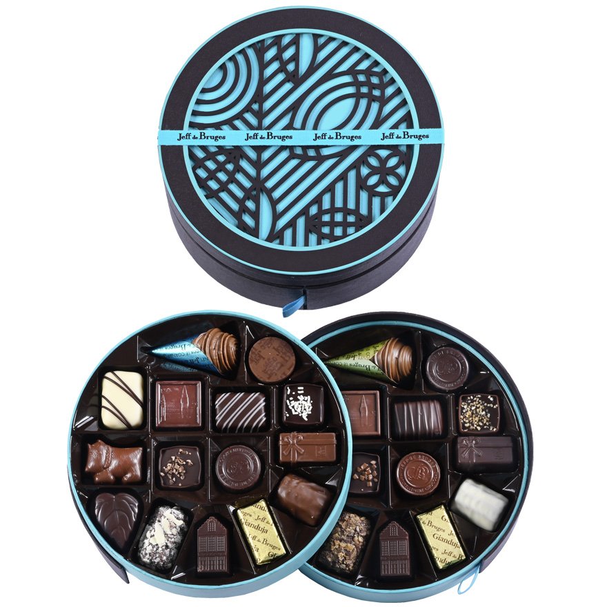 BOITE RONDE 384 G CHOCOLATS ASSORTIS